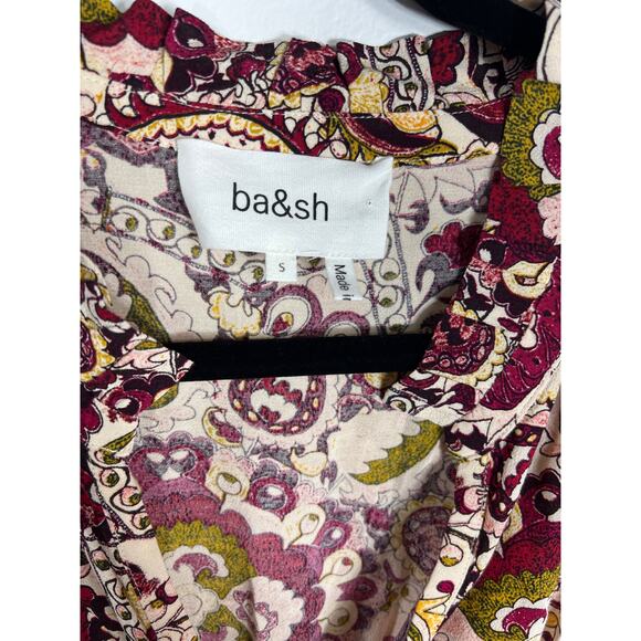 ba&sh Zael Paisley Floral Midi Lady Dress Ecru Boho Cottagecore Summer Spring - Picture 6 of 13